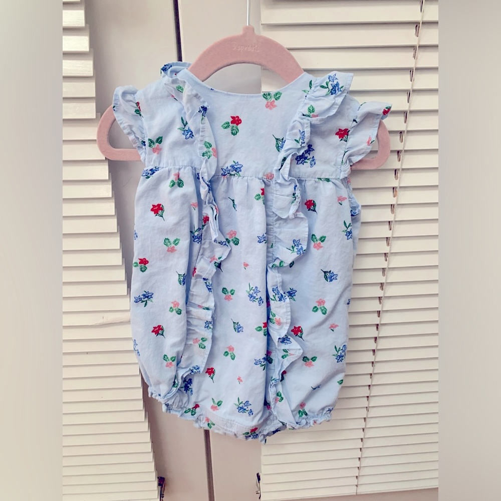 Janie and Jack Blue Floral Bubble